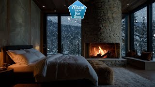 🌨️ Sleep in the Winter | Cozy Bedroom with Fireplace & Blizzard Sounds | ASMR for Relaxation, Sleep