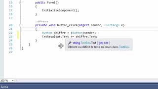 Visual Studio WinForm Windows Calculatrice exemple c sharp