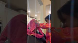 Dupatta Daddy or Mishti Gives Daddy a Mini-Gulabi Gang Initiation. #Daddy #daughter #dupatta