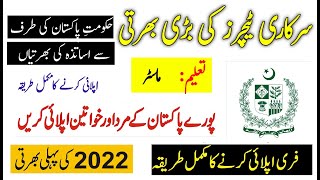 Gov. Teacher Jobs 2022 - P.O Box 966 GPO Rawalpindi | Jobz Desk