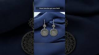 Elegant Filigree Art Flower Design Sterling Silver Dangle Drop Earrings #earrings