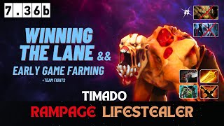 [ TIMADO ] CARRY LIFESTEALER RAMPAGE & LANE WINNING GAMEPLAY | Dota 2 Pro Gameplay | 7.36