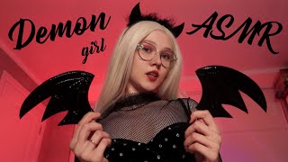 ASMR Demon girl helps you relax tapping scratching mouths sounds 👠