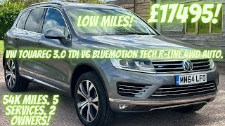 VW Touareg 3.0 TDI V6 BlueMotion Tech R-Line Auto 4WD Euro 6 (s/s). Low Miles!