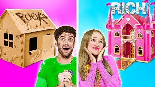 Rich vs Poor Room Makeover Challenge! Amazing Crafts and Easy DIY Tricks by 123 GO!