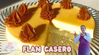 receta de FLAN CASERO, con dulce de leche y caramelo.