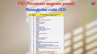 Расшифровка слова БА