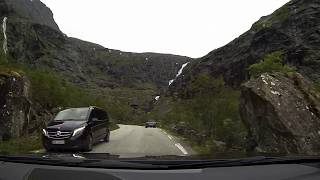 Driving Trollstigen uphill by car