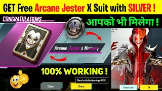 Free Arcane Jester 🔥 | How to get Free Arcane Jester X Suit in Bgmi | How to get Free X Suit in Bgmi