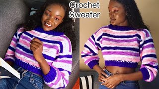 Crochet stripped sweater