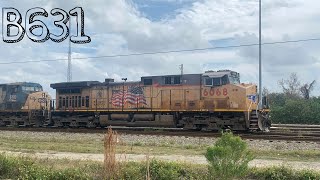 Csx B631 in Plant City, FL (Ft. Logo Less CN Dash-9, YN2 Dash-8 7764, UP, CP & NS)