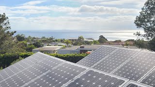 Rooftop Solar Panels View of UCSD New Buildings Arts & Humanities Dept. La Jolla Farms Pacific Ocean