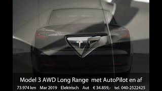 Tesla Model 3 AWD Long Range  met AutoPilot en afneembare trekhaak