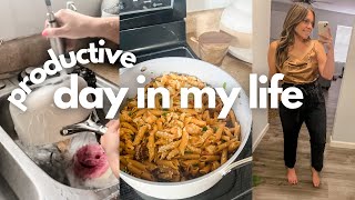 PRODUCTIVE DAY IN MY LIFE  - working a 9 to 5 and getting stuff done! One pot meal + grocery haul!