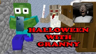 HALLOWEEN WITH GRANNY CHALLENGE - Minecraft Animation