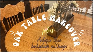 Antique Tiles & OAK TABLE EXTREME MAKEOVER | #furnituremakeover #tablemakeover