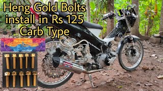 HENG GOLD BOLTS INSTALL IN RS 125 CARB TYPE.🇹🇭🏍️