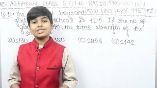 Rs Aggarwal - Exercise 10D - Question Number 9 to 11- Ratio , Proportion and Unitary method Class 6