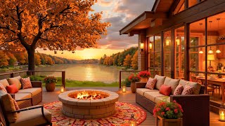 Autumn Bossa Nova by the Lakeside – Smooth Jazz with a Cozy Fireplace