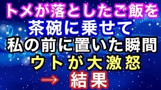 【スカッっとする話】トメが落としたご飯を茶碗に乗せて私の前に置いた瞬間、ウトが大激怒→結果【スカッとハレバレ】