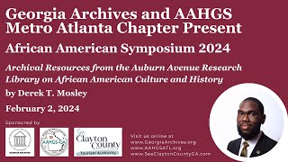 AAS 2024 “Archival Resources from the AARL on African American Culture and History” by Derek Mosley