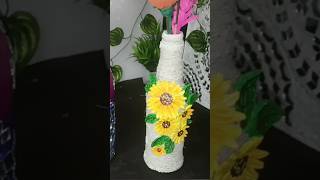 Waste bottle decoration idea #diy #shortvideo #bottleart #shorts #viral #short #bestoutofwaste #easy