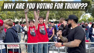 Why are you voting for Trump?? At the TRUMP Rally.