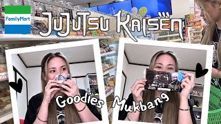 JUJUTSU KAISEN goodies from family mart / Mukbang / living in Japan 🇯🇵