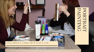 Portrait Painting Challenge with Else & Ilse, Lesbian Lifestyle & Travel Vloggers, Acrylic Painting