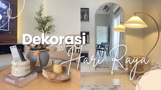 Eid Preparation 2024 • Aesthetic Living Room Makeover | unboxing home decor items, cat rumah 🏡🌷