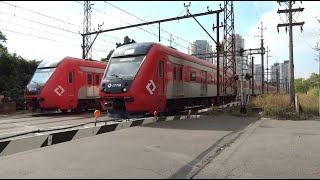 CPTM Trens na Passagem de Nível Água Branca - Railroad Crossing Brazilian