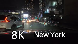 8K | Night Drive from Manhattan New York City to New Jersey | USA Road Trip