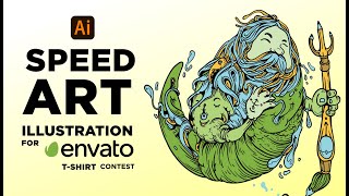 Character design speed art for t-shirt