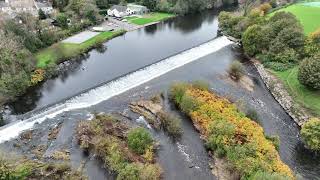 River Taff Cardiff Llandaff Weir and canoe club Aerial view