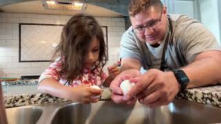 Breakfast Helper: Peeling Boiled Eggs with Daddy