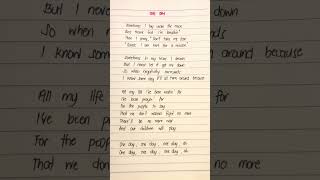 One Day - Matisyahu (lyrics) #youtubeshorts #handwriting #oneday #lyrics