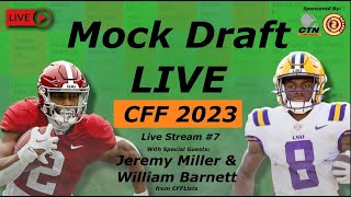 College Fantasy Football 2023 Mock Draft Live-Stream #7 w/ Jeremy and Willie from CFFlists