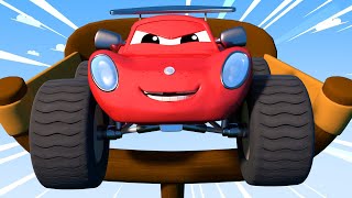 Monster Trucks pour enfants - Le lance-pierre GÉANT ! - Monster Town 🚗 Dessin animé Monster Trucks