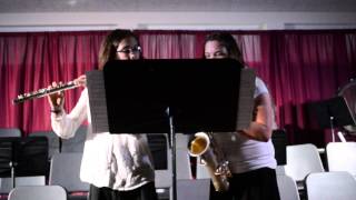 Playing the saxophone, Age 15: Duet with flute and C Melody