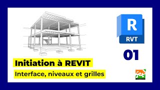 Initiation à Revit, interface, niveaux et axes.