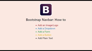 Bootstrap Navbar: Add a logo, dropdown, button, form and plain text