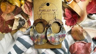 Hand-Painted Bohemian Wide Dipped Gina - Triangular Dot Pattern Wood Earrings Tutorial