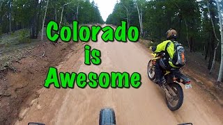 DRZ400S Drag Race, National Forests and Colorado is Awesome