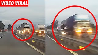 VIDEO Kereta 'bersepai' dihimpit trelar