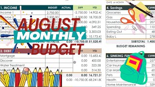 BUDGET WITH ME: AUGUST MONTHLY BUDGET | BACK TO SCHOOL