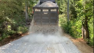 Spreading Gravel On Our New Driveway