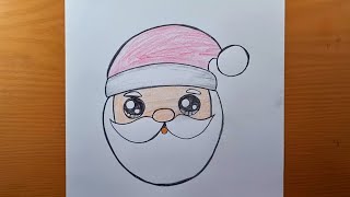 Como desenhar Papai Noel fofo Kawaii | Desenho para desenhar | desenho dia de natal