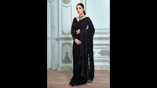 Black Saree look #blackdresses