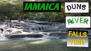 Jamaica's 🇯🇲, famous Duns River Falls visit.