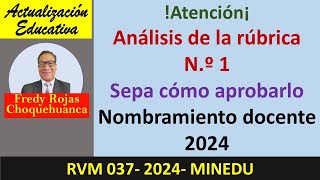 Rúbrica de evaluación docente 1. Análisis de rúbrica N.º 1 Evaluación docente